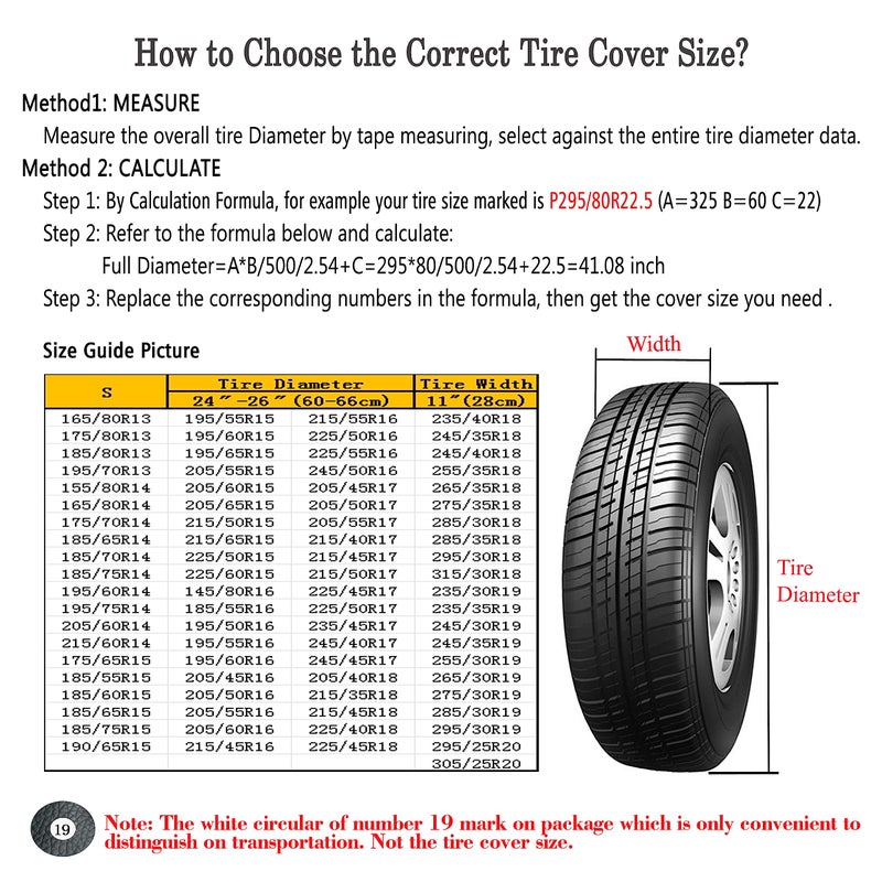 MOONET Tire Covers for RV Wheel (4 Pack Black), Oxford Waterproof UV Sun Protectors for Motorhome Boat Trailer Camper Van SUV, D66cm x H28cm for Diameter 24"-26" - Image 3